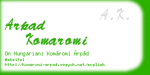 arpad komaromi business card