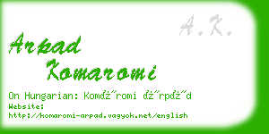 arpad komaromi business card